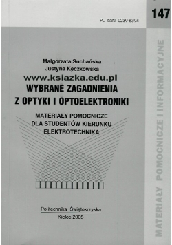 Wybrane zagadnienia z optyki i optoelektroniki