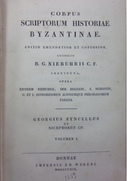Georgius Syncellus et Nicephorus Cp., volumen I, 1829r.