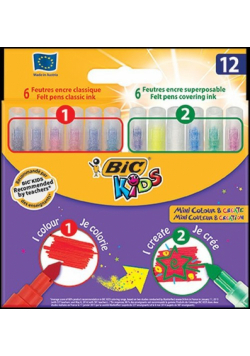 Flamastry Mini Bic Kids Koloruj i twórz 12 kolorów