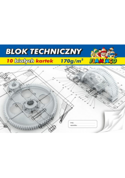 Blok techniczny A4 Flamingo biały 10 kartek