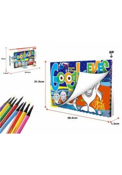 Książeczka do kolorowania 3D + mazaki 8szt