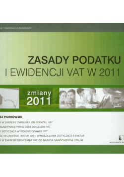 Zasady podatku i ewidencji VAT w 2011