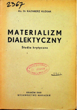 Materializm dialektyczny 1948 r.