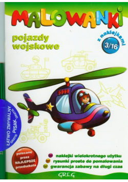 Malowanki 3 Pojazdy wojskowe + pisak
