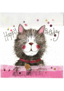 Karnet Urodziny S288 Kot w obroży