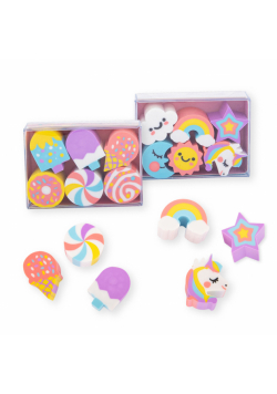 Gumka pastelowa 6szt mix wzorów