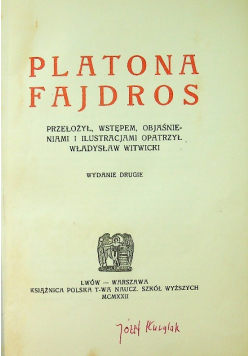 Platona Fajdros 1922 r.