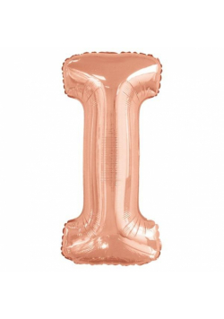 Balon foliowy litera I różowe złoto 40,5x86cm