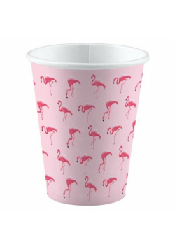 Kubki papierowe flamingi 250ml 8szt