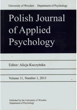 Polish Journal of Applied Psychology 11 2013