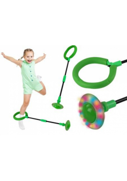 Hula hop skipper na nogę świecący składany zielony
