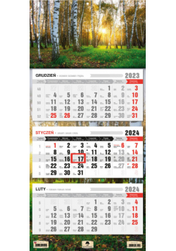 Kalendarz 2024 trójdzielny Las KT-1 v46