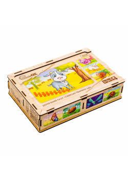 Puzzle 4w1 drewniane Zwierzęta domowe