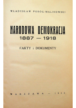 Narodowa demokracja 1887 1918   1933 r.