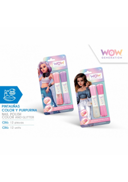 Lakier do paznokci WOW kolorowy i brokatowy mix wzorów WOW00013