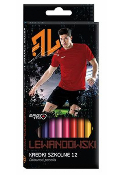 Kredki szkolne trójkątne Robert Lewandowski 12 kolorów