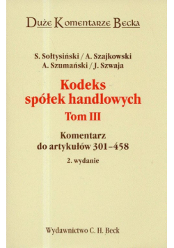 Kodeks spółek handlowych t.3