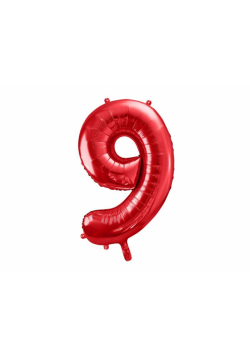 Balon foliowy 9 czerwony 86cm