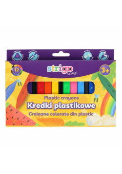 Kredki plastikowe trójkątne 12 kolorów STRIGO