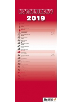 Kalendarz 2019 Slim Notatnikowy czerwony HELMA
