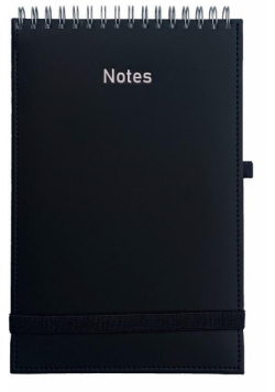 Notes A5 Vivella na spirali z gumką czarny