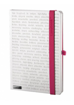 Notes A6 Lanybook The White w kratkę z gumką fuksja