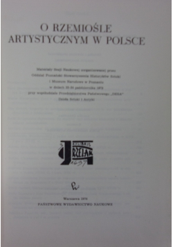 O rzemiośle artystycznym w Polsce