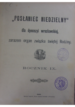 Posłaniec niedzielny, 1903 r.