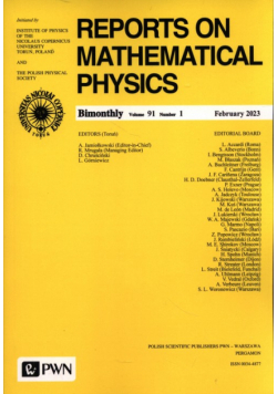 Reports on Mathematical Physics 91/1