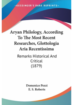 Aryan Philology, According To The Most Recent Researches, Glottologia Aria Recentissima