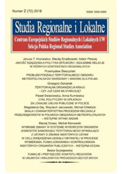 Studia Regionalne i Lokalne 2 (72) 2018