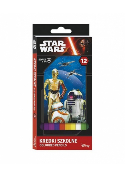 Kredki szkolne trójkątne 12 kolorów Star Wars