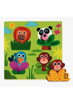 Puzzle Układanka drewniana z uchwytami Dżungla