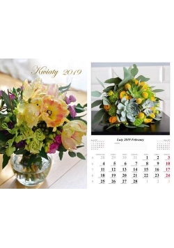 Kalendarz 2019 Kwiaty 13 planszowy RADWAN
