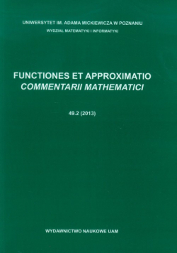 Functiones et approximatio Commentarii mathematici 49.2 (2013)