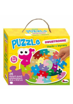 Puzzle dwustronne Literki wyrazy ślimak