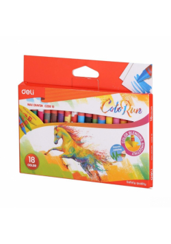 Kredki świecowe ColoRun 18 kolorów DELI