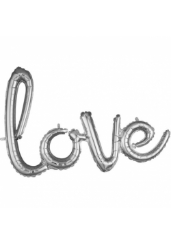 Balon foliowy Love srebrny