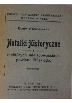 Notatki Historyczne,1928r