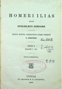 Homeri Ilias 1901 r.