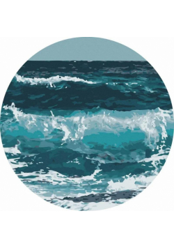 Malowanie po numerach okrągłe - Fale oceanu 40cm