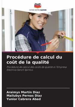 Procédure de calcul du coût de la qualité