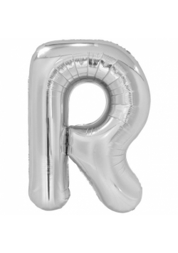 Balon foliowy litera R srebrna 60,5x86cm
