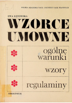 Wzorce umowne Ogólne warunki wzory regulaminy