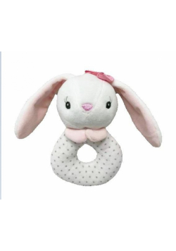 Grzechotka króliczek z kokardką 18cm