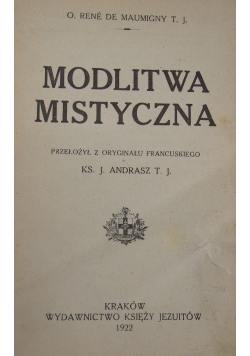 Modlitwa mistyczna, 1922r.