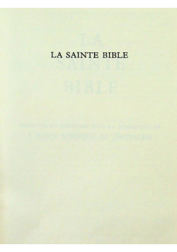 La Sainte Bible