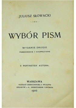 Słowacki wybór pism Reprint z 1906 r