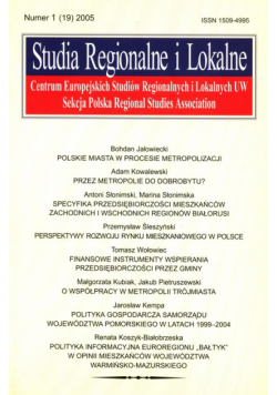 Studia regionalne i lokalne 1/2005