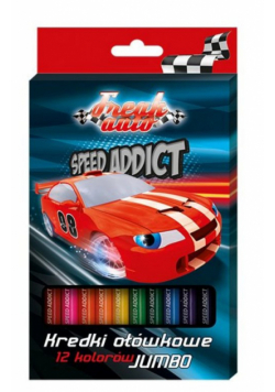 Kredki Ołówkowe Jumbo Freak Auto 12 kolorów